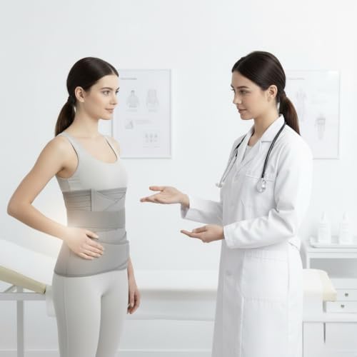 Image of Amazon Brand - Solimo 3-in-1 Post Pregnancy Abdominal Belt for Women - C-Section Abdomen Belt & Belly Wrap for After Delivery Recovery - Adjustable Postpartum Belt, Maternity Belt for Waist, Pelvis & Tummy Support (Free Size) (GREY)
