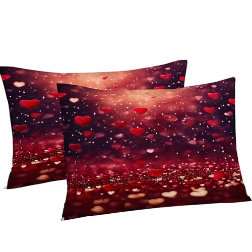 Housse de Couette en Microfibre Douce 200x200 Amour Rouge Haute Densité - 8