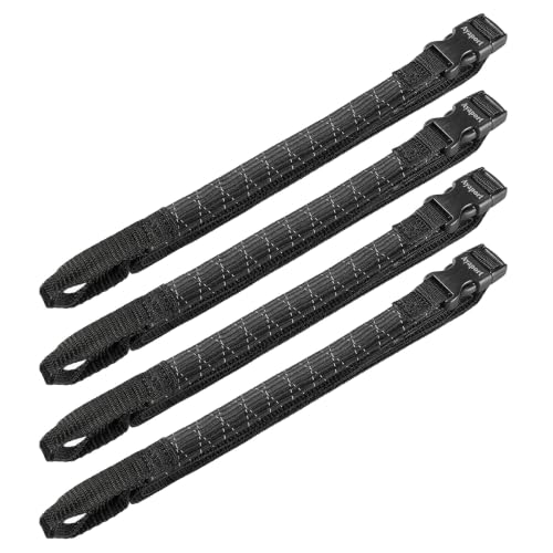Image of Ayaport Motorcycle Luggage Straps Adjustable Pack Stretch Straps 18 inch- 60 inch Black /Reflective for Securing Loads to Motorcycles /Bikes etc. 4Pack