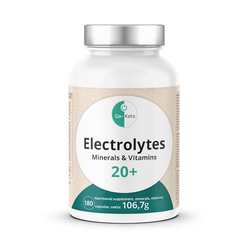 Go-Keto Elektrolyte Mix 180 Kapseln, 24 optimal abgestimmte Electrolyte & Vitamine zur sicheren Versorgung bei Sport, Fitness oder einer Keto Diät, laktosefrei, glutenfrei