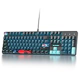 Ussixchare Full Size Mechanical Keyboard, Creamy Keyboard with Number Pad, 104 Keys Wired Gaming Keyboard with Red Switch, RGB Backlit for PC Laptop