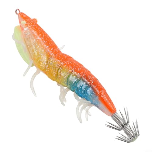 Eficaz camarón Egi señuelo con detalles 3D, diseño ligero ideal para aventuras de pesca (azul)