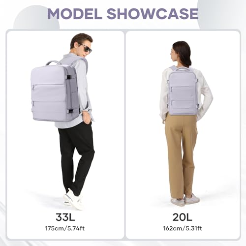Image of coowoz Large Travel Backpack Carry On for Women Man Gym Backpack with Laptop Compartment Mochila de Viaje Teacher Personal Item Backpacks Rucksack Airplane Accessories Must Haves Purple