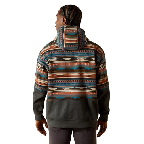 Image of ARIAT Men's Rust Serape Color Block Hoodie Rust M