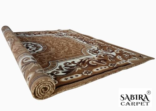 Image of SABIRA Carpet (Size-150x200 Cm / 60x78 in) Modern Floral Area Rug Large Carpet for Living Room, Bedroom & Dining Room, Washable, Non-Slip (Color-Gold)