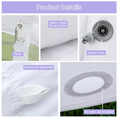 Opblaasbaar bubbelhuis, 3 m, TPU, bubbeltent voor volwassenen en kinderen, met blazer en pomp, blaastent voor tuin, buiten, achtertuin, feest, bruiloft, verjaardag - Afbeelding 5