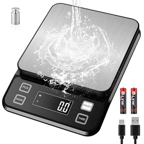 Diyife Wasserdicht IPX67 Küchenwaage 10KG, 0,1g Digitalwaage mit...