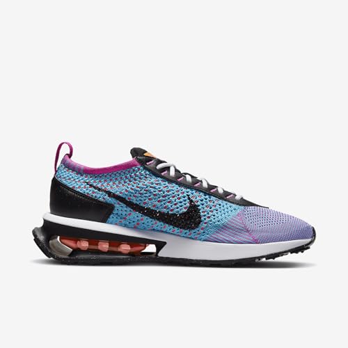 Image of Nike Air Max Flyknit Racer Next Nature Women's Shoes (FD0822-500, Fuchsia Dream /Baltic Blue /Vivid Orange /Black) Size 12