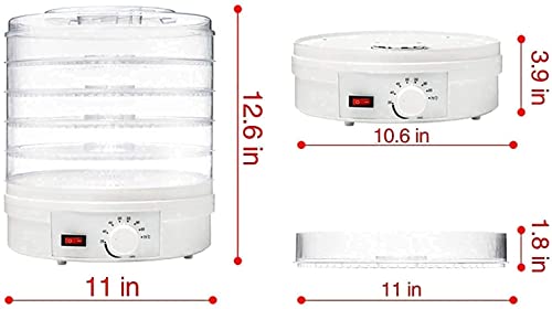Image of 5-Tray Electric Food Dehydrator Machine with Adjustable Thermostat (35-70C) - Stackable Food Dryer for Fruits, Vegetables, Herbs, Meat and Beef - For Healthy Home Kitchen Use