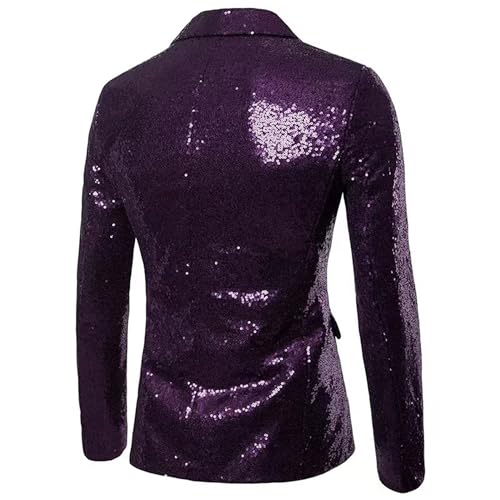 Men's Fashion Sequin Suit Jacket Casual Long Sleeve Button Blazer Jackets Outdoor Prom Sport Coat2