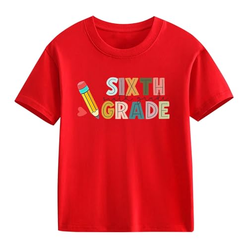 Sixth Grade Shirt Girls Boys School Days Short Sleeve Graphic Tees Kids Funny Retro Back to School T-Shirt Tops2