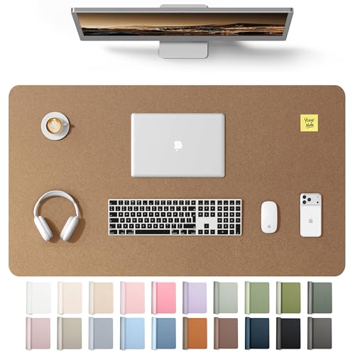 Image of YSAGi Leather Desk Protector, Office Mat, Large Mouse Mat, Non-Slip PU Leather Blotter, Laptop Desk Mat, Waterproof Writing Pad for Office and Home(Shiny Bronze, 40 inch x 24 inch)
