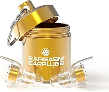 Eargasm High Fidelity Gold Earplugs + Earlights Light Up High Fidelity LED Earplugs Set for Concerts, Festivals, Raves, Musicians, Sport Events