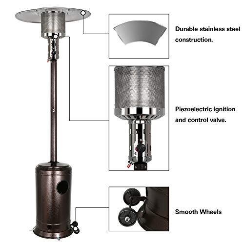 Hykolity 48,000 Btu Propane Patio Heater With Wheels thumb #3