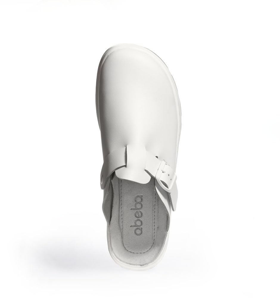 ABEBA 87050 - Unisex Schuhe - ACTIVE Slipper SRC - Glattes Design - EU 40 - Weiß - Futtermaterial: Wildleder