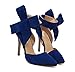 Z&L Fashion Women's Pointy Toe High Heel Stiletto Big Bow Pumps Blue Size 8