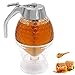 Contenitore per Miele, Barattoli di Miele, Dispenser di Miele, Sciroppo Contenitore, con Supporto, Supporto di Conservazione, per Servire Miele e Sciroppo, Antigoccia, Flusso Moderato (200 ml)