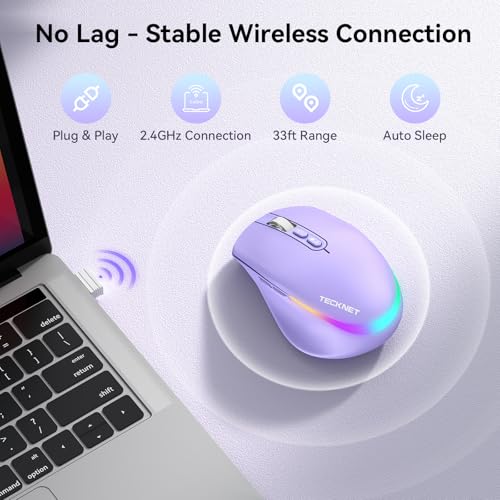 TECKNET LED Wireless Mouse Jiggler, Rechargeable Mouse with Built-in Mover - image 4
