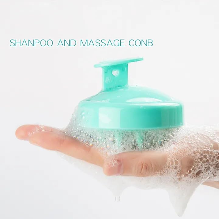 Image of NFI essentials Hair Comb Brush Head Scalp Massager Scrubber, Adults Children Thick /Thin Hair, Mold-Free Solid Silicone for Healthy Hair Growth Dry Scalp Dandruff (Green)