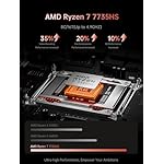 Gaming Laptop, 2026 Laptop with AMD Ryzen 7 7735HS (8C/16T, Up to 4.75GHz), 16GB DDR5 512GB NVMe SSD Laptop Computer, Up to 4TB, 16-inch FHD Display, WiFi 6, Backlit KB, Type-C, Dual Fans - Image 2