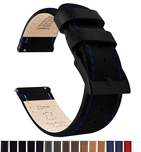 Image of BARTON WATCH BANDS - Top Grain Leather Watch Bands Compatible with Apple Watch Models - 1, 2, 3, 4, 5, 6, 7, 8, 9, 10, SE, Ultra & Ultra 2