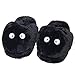 Mousse Mémoire Peluche Chaud Chaussons,Pantoufles dessin animé,charbon bois noir gazouillant Hayao Miyazaki jouets d'anime,chaussures coton demi-paquet boule charbon d'elfe poussière-noir_225-260 mm