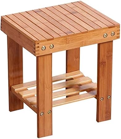 LNYXQX Taburete de pie Taburete de sofá Taburete de bambú Taburete de Entrada Banco de Zapatos Baño Sala de Estar Mesa de Centro Simple y Moderno, 2 tamaños