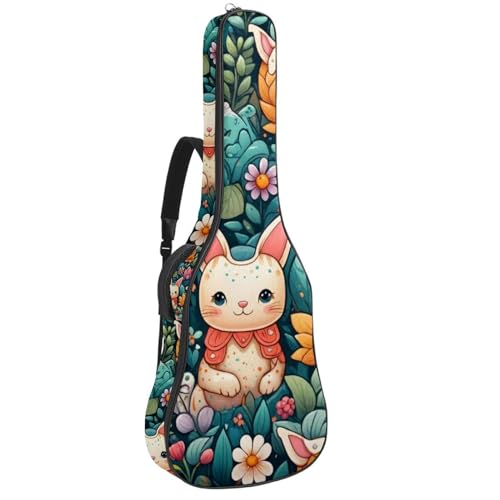 Housse guitare acoustique et basse 104 cm en tissu Oxford étanche motif lapin