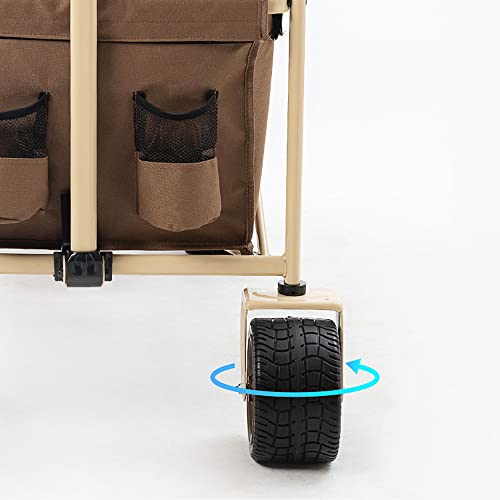 Carretilla plegable ajustable para camping al aire libre con capacidad de 100/120 kg, estructura de acero y ruedas de PVC miniatura 4