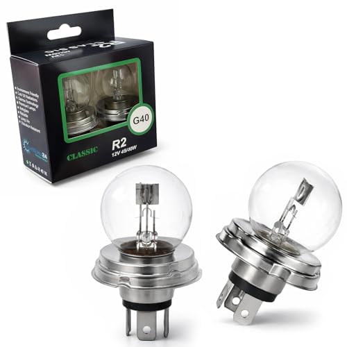 LIGHTWORLD24 2 x Bilux 12v 45/40w Birnen P45t R2 G40 Motorrad Roller AUTO Halogen LAMPE GLÜHLAMPE SCHEINWERFER
