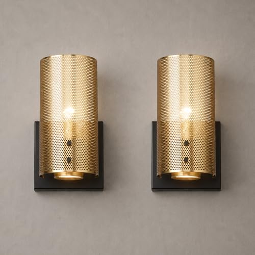 Hamilyeah Vintage Brass Wall Sconces (Set of Two)