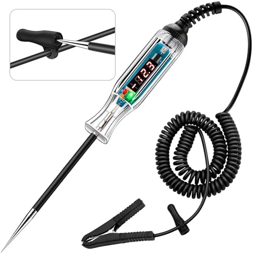 Upgraded 3-72V LED Digital Automotive Circuit Tester, DC Voltage Test Light with Voltmeter & Polarity Indicator Light, Vehicle Circuits Low Voltage Light Tester Pen with Sharp Stainless Probe