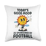 Today's Good Mood Is Sponsored By Football Lover Retro Funny Throw Pillow