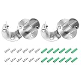 QUARKZMAN 4Stk Kleiderstangenhalter 7/8" Edelstahl Flansch Stangenhalter 11" Höhe Kleiderstangen Endhalter Mit Schrauben Für Kleiderschrank Gardinenstange Duschvorhang