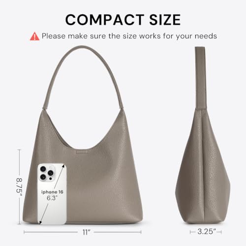 Image of Hobo Bags for Women, Small Slouchy Hobo Purse, Soft Vegan Leather Shoulder Bag Trendy Everyday Tote Handbag, 11'' (28cm)
