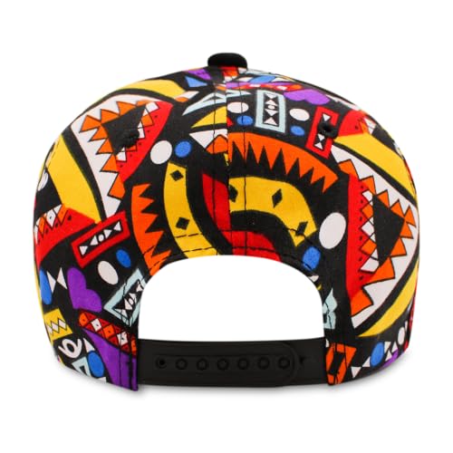 Image of VRITRAZ Comfortable Polyester 3D Printed Hip Hop Cap for Men & Women | Adjustable Snapback Closure Flat Brim Baseball Hat | Lightweight Urban Streetwear Headwear for Dance, Skateboarding, Gym, Sports