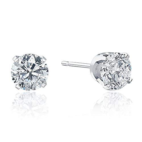 P3 Pompeii3 1 Carat (Ctw) Diamond Studs In 14K White Gold Lab Grown #TOP2