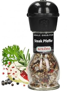 Kotányi Steakpfeffer – Kräftige Pfeffernote für Küche & Grill – in der praktischen Mühle [Jetzt Kotányi Gewürze kaufen!], 1er Pack (1 x 45g)