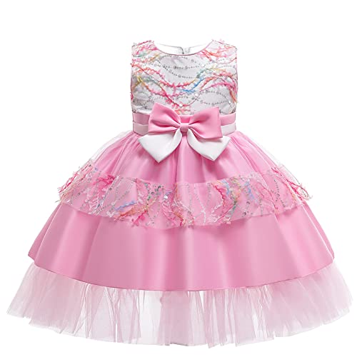Robe de soirée à paillettes pour enfants avec finitions élégantes de bal