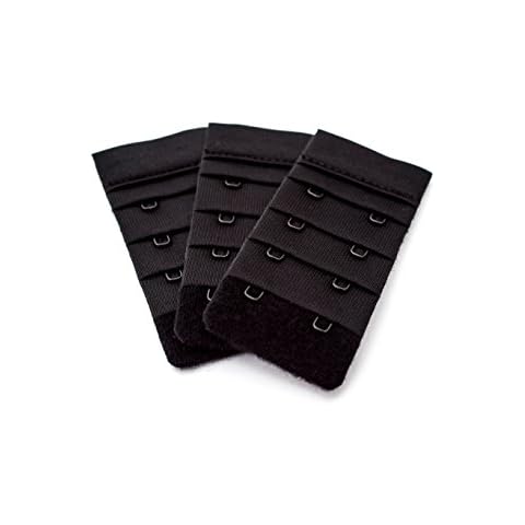 3 Piece pack of black bra extenders - 2 hook narrow, 2 hook wide, 3 hook or 4 hook (2 hook wide 35mm) Cover