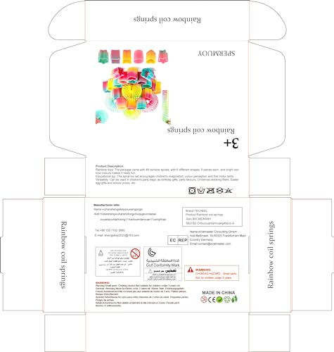 TECHEEL Mini Molle per Bambini,48 Pezzi Molle
