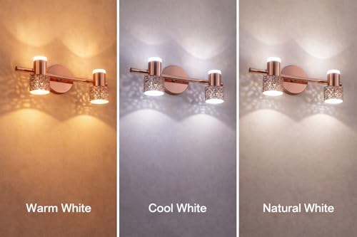 Image of blissbells Crystal Wall Light, LED Decorative Sconce (2 Rose Gold Spot Light)