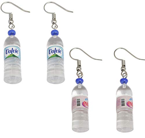 Preisvergleich Produktbild HOMEYU Kreative UniqueWater Flasche Anhänger Ohrringe Tropfen baumeln Ohrringe für Frauen Mädchen (2 Paar)