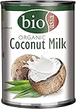 BIOASIA Bio Kokosnussmilch, Fettgehalt 18 %, Ideal zum Kochen, Backen, für Desserts und Cocktails, vegan, glutenfrei und laktosefrei (1 x 400 ml)