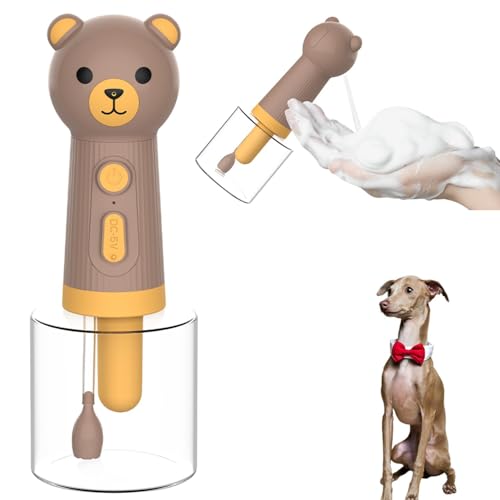 Lifetips イタリアングレーハウンド USB充電式 アヒル型 電動ソープディスペンサー 自動発泡 泡立てホイッパー 小型 軽量 低騒音 強力モーター 洗顔 洗髪 洗濯 ペット用 犬 猫 お風呂用品 シャワー ボトル付 泡沫機 フォームメーカー シャン