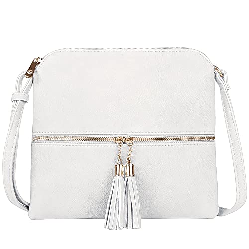 Image of SG SUGU Lightweight Medium Crossbody Bag Shoulder Bag with Tassel and Zipper Pocket