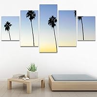 SIGNWIN 5 Panel Canvas Wall Art Coastal Scenery for Home Decorations Ready to Hang - 60