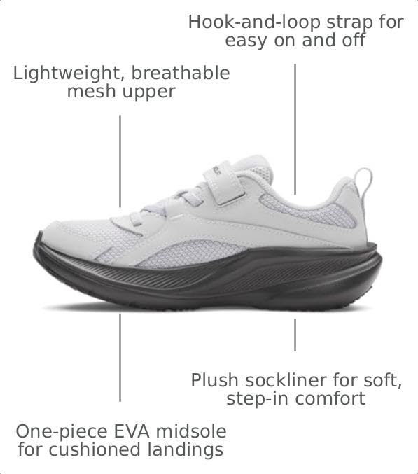 Under Armour Boys' Pre School Charged+ Assert 11, 011 Gray, 2.5 - image 2