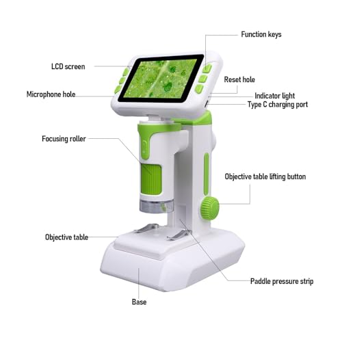 Microscope numérique enfants écran LCD 4 pouces zoom 1600X LED - 3