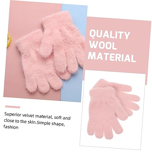 Kids Winter Plush Gloves Warm Wool Mittens for Boys and Girls Soft Knitted Thermal Handwear for Cold Weather3